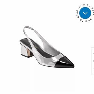 Marc Fisher Mirrored Block Heel Slingback Pump (Women)